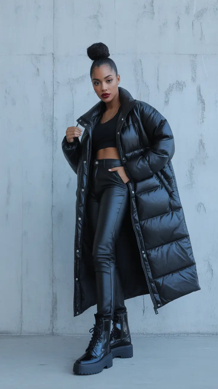 Winter Outfits for Black Girl ideas 2025 2026 Glossy Black Confidence