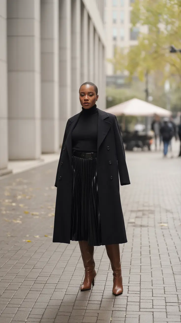 Winter Outfits for Black Girl ideas 2025 2026 Classic Noir Elegance