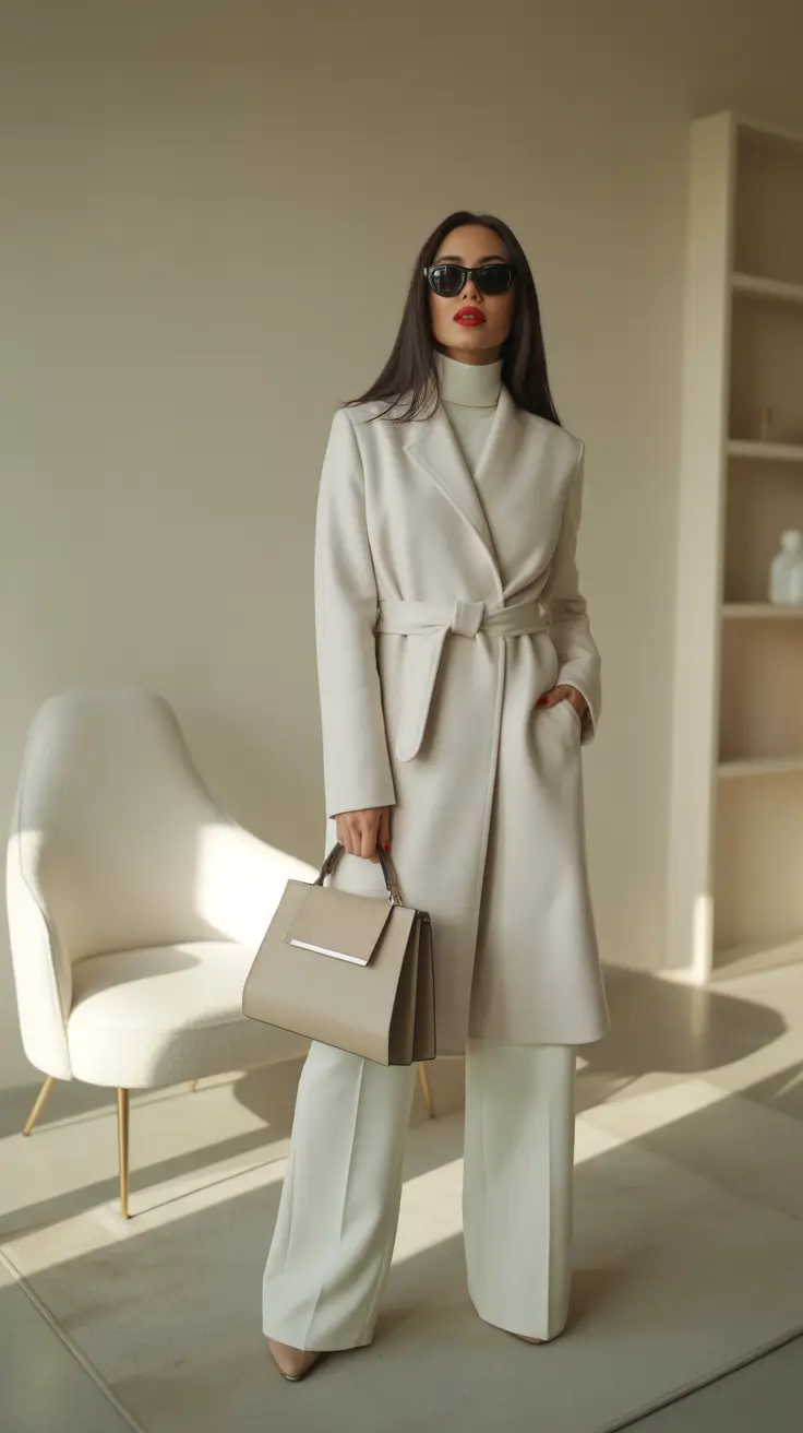Winter Work Outfits 2025-2026 Ivory Minimalist Elegance