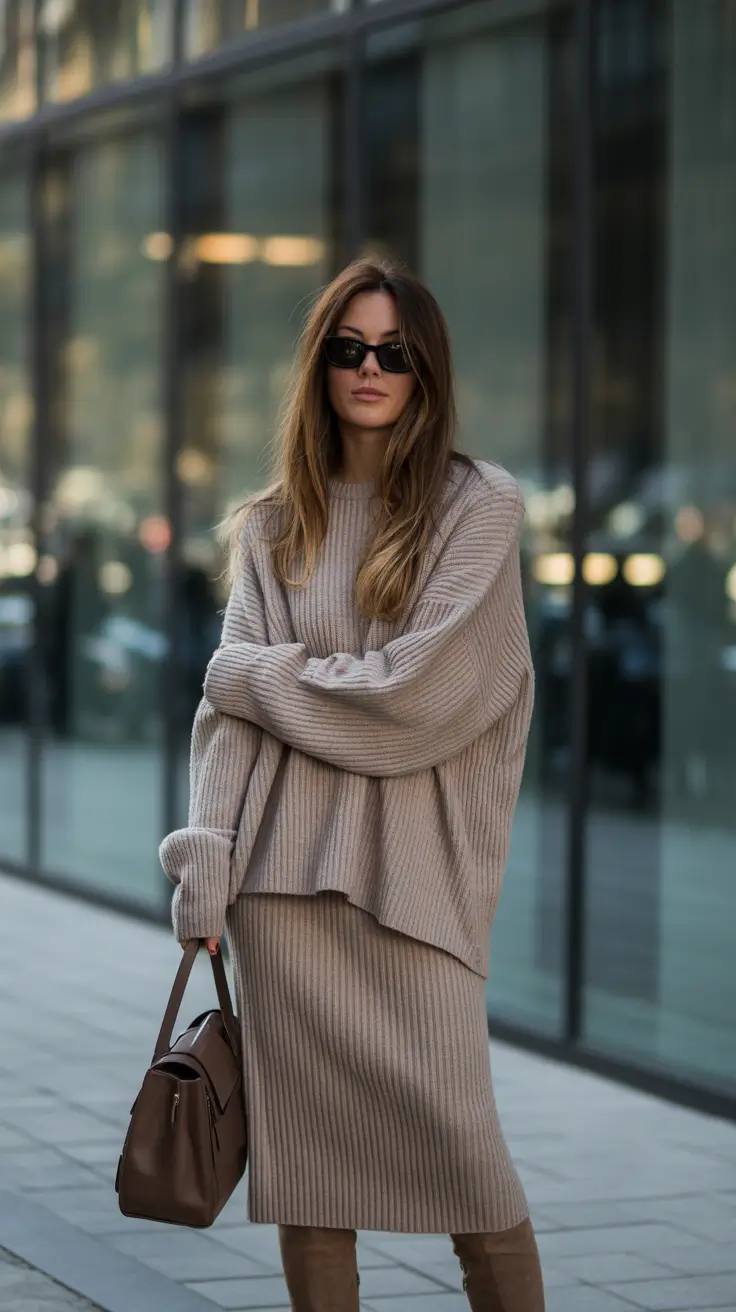 Winter Work Outfits 2025-2026 Soft Knit Sophistication