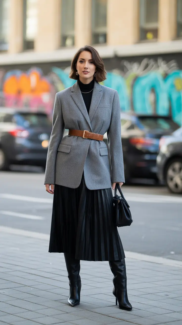 Winter Work Outfits 2025-2026 City Gray Confidence