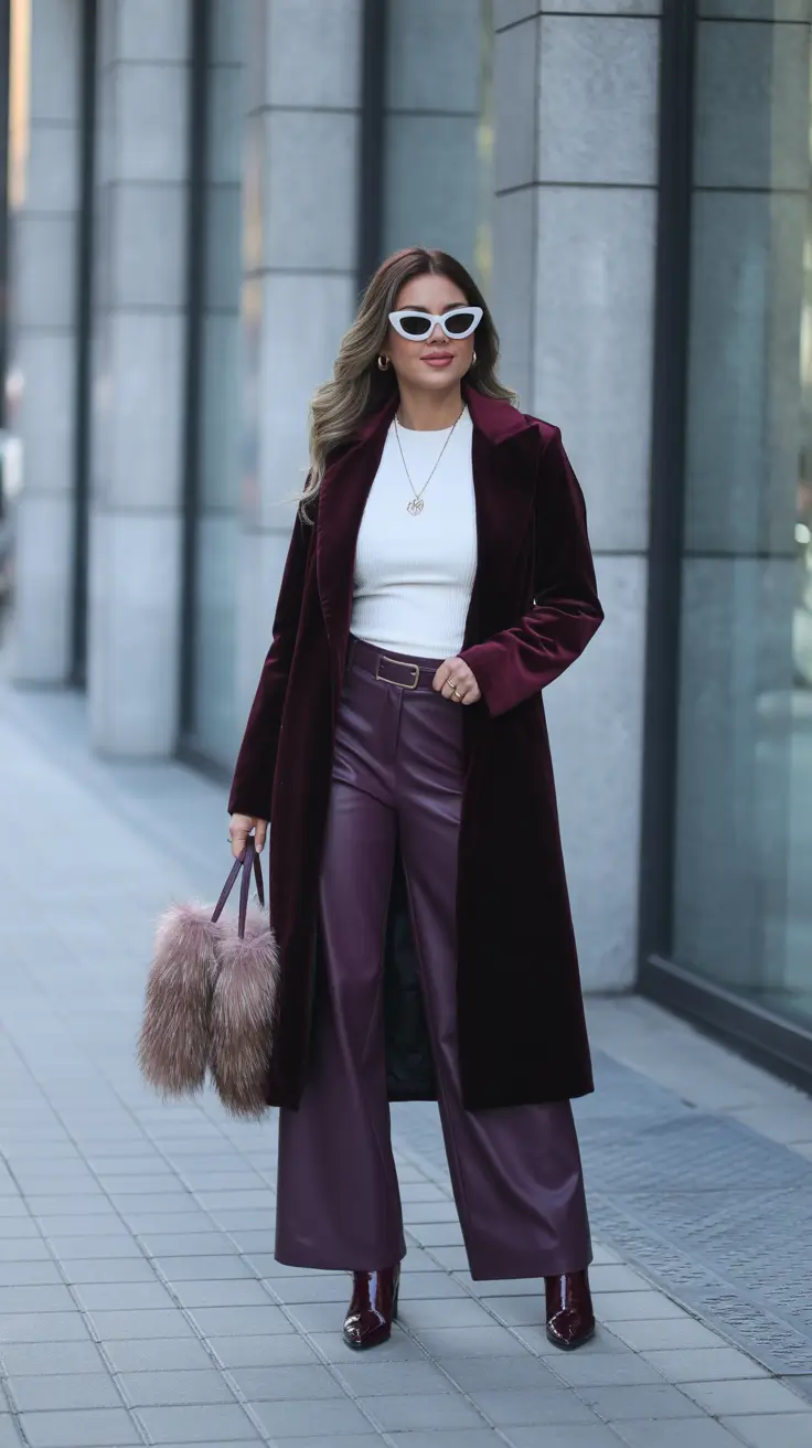 Winter Work Outfits 2025-2026 Deep Plum Power