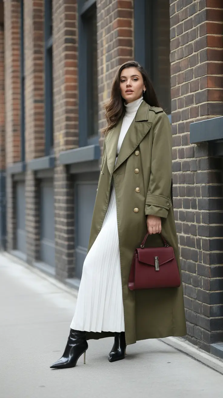 Winter Work Outfits 2025-2026 Olive-Toned Modernity