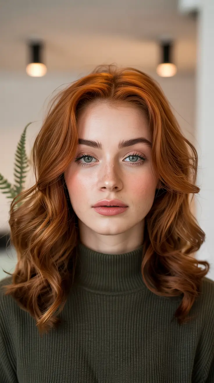 auburn hair colors 2026 Spiced Copper Luxe Waves