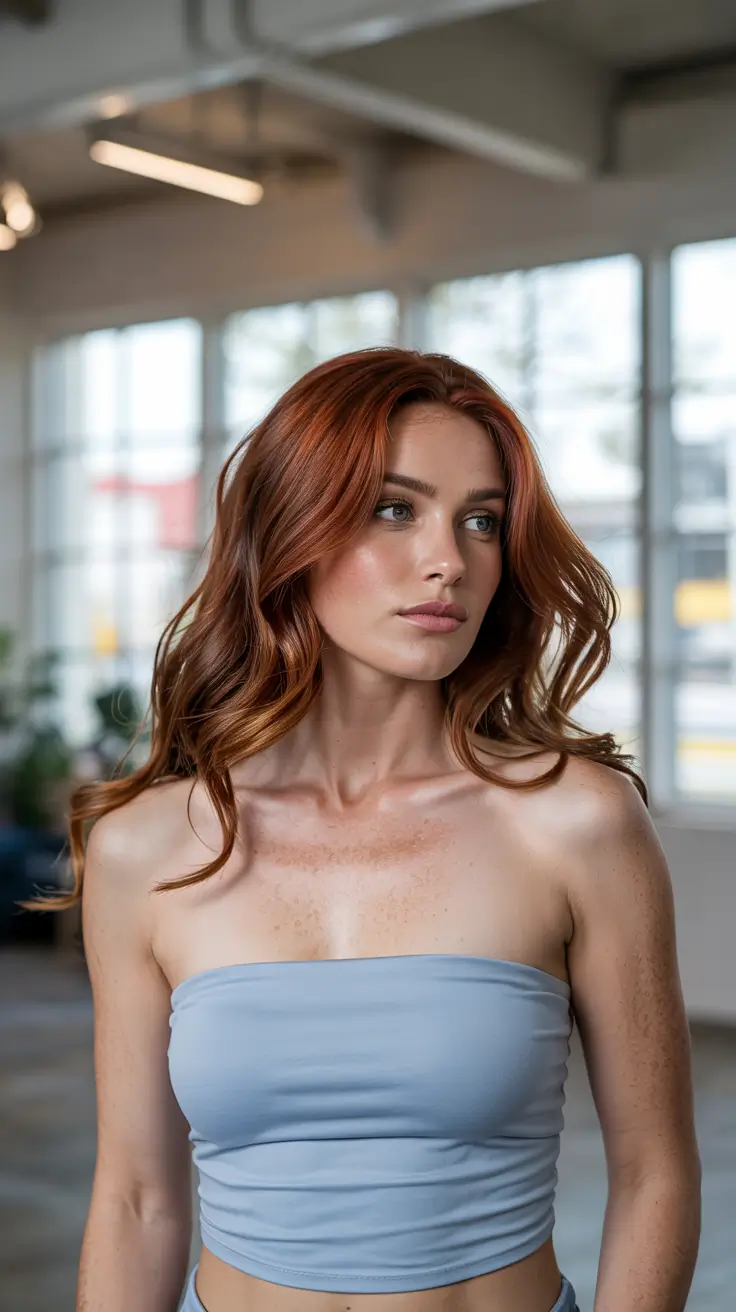 auburn hair colors 2026 Copper Firelight Glow