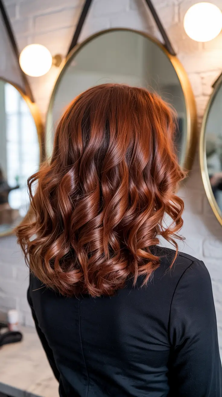 auburn hair colors 2026 Molten Auburn Curls