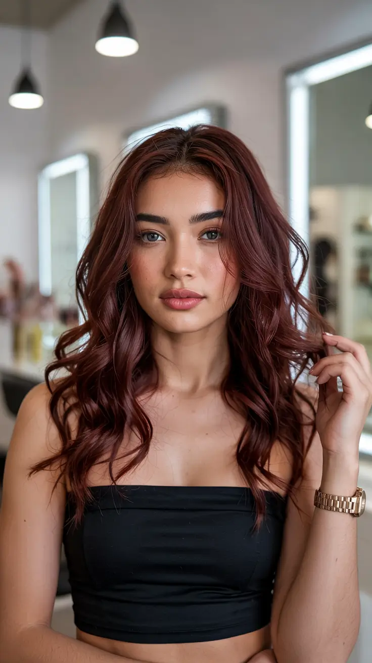 auburn hair colors 2026 Mulled Wine Auburn with Volume