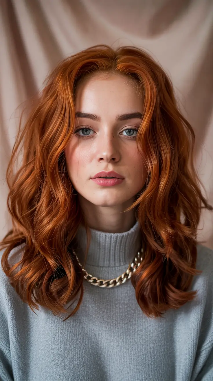 auburn hair colors 2026 High-Gloss Copper Flame