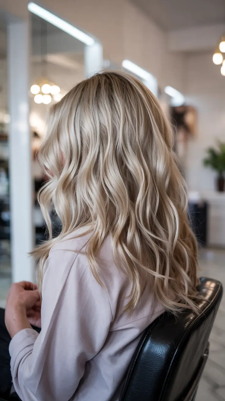 blonde hair colors 2026 Soft Glacier Blonde Cool with a Hint of Warmth