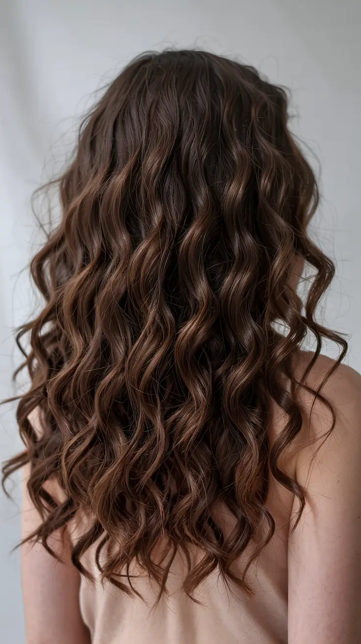 brown hair colors 2026 Warm Brown Spiral Curls with Sculpted Volume