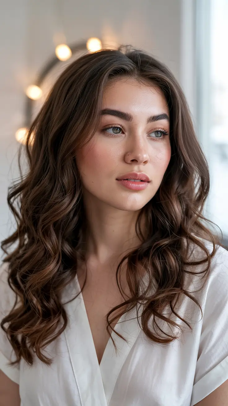 brown hair colors 2026 Chocolate Curls with Natural Body