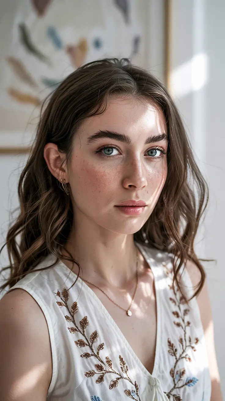 brown hair colors 2026 Natural Mushroom Brown with Long Texture