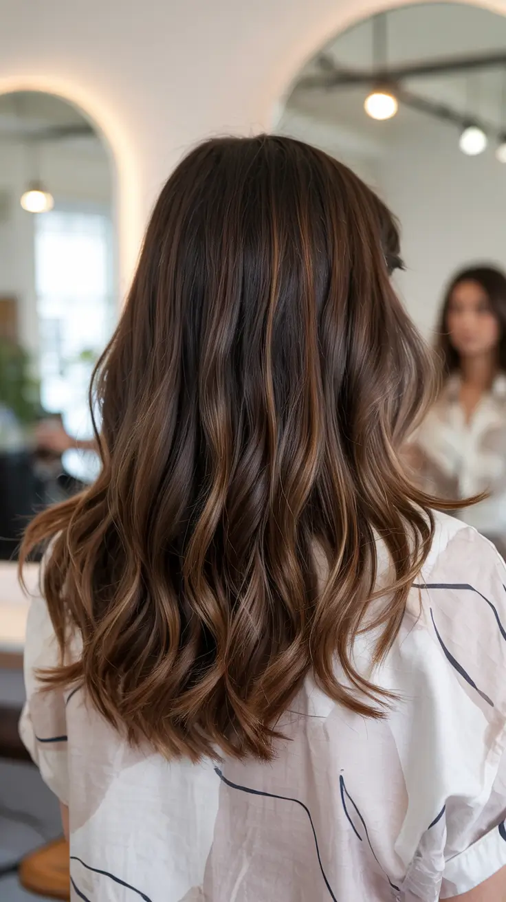 brunette hair colors 2026+Soft Burnt Caramel with Natural Fall