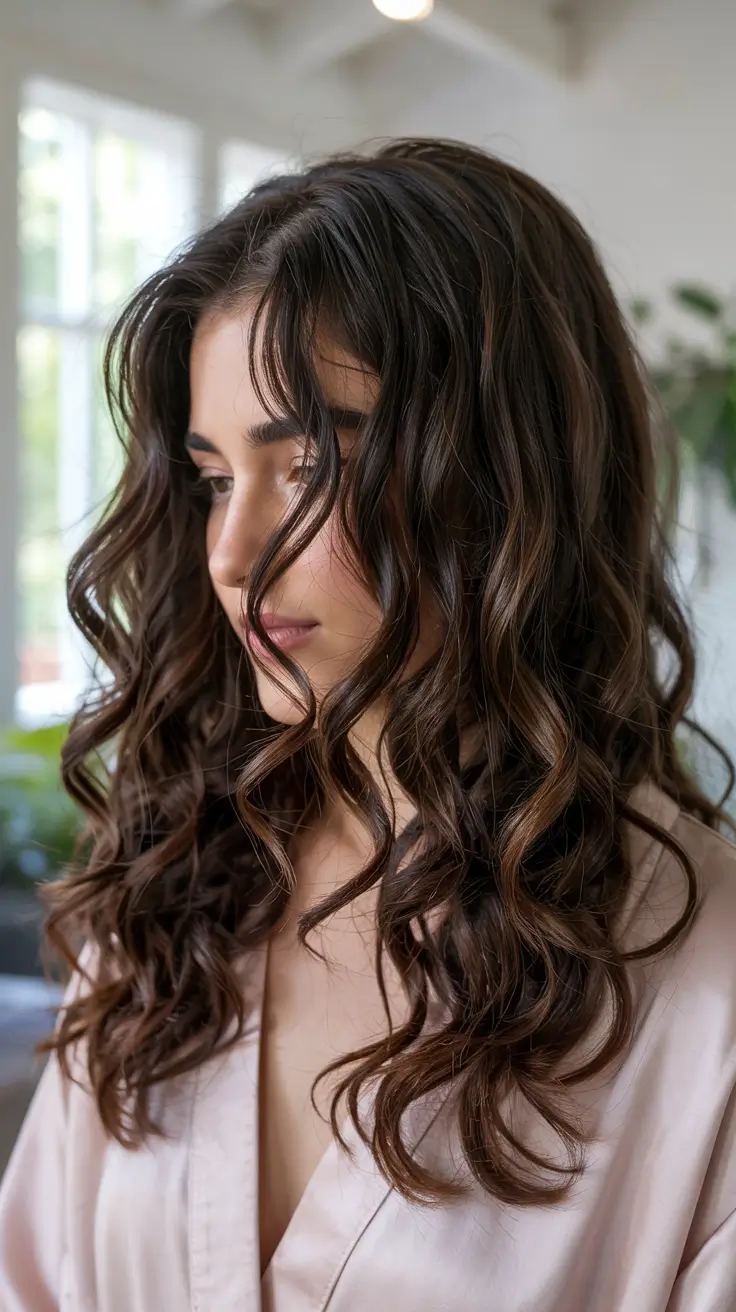 brunette hair colors 2026+Cinnamon-Infused Curls with Vintage Texture