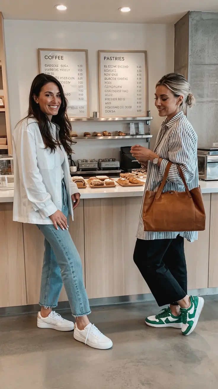 Casual outfits with sneakers 2026 Chic-Coffee-Date-Simplicity