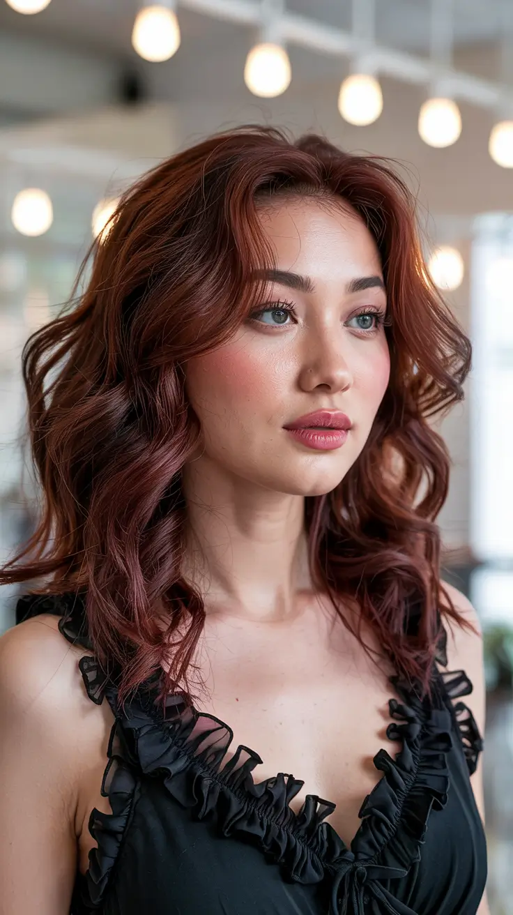 cherry red hair colors 2026 Classic Cherry Waves with Airy Spring Volume