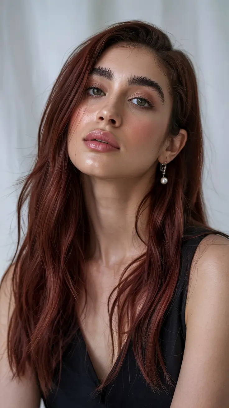 cherry red hair colors 2026 Sunlit Terracotta-Cherry Waves with Natural Texture