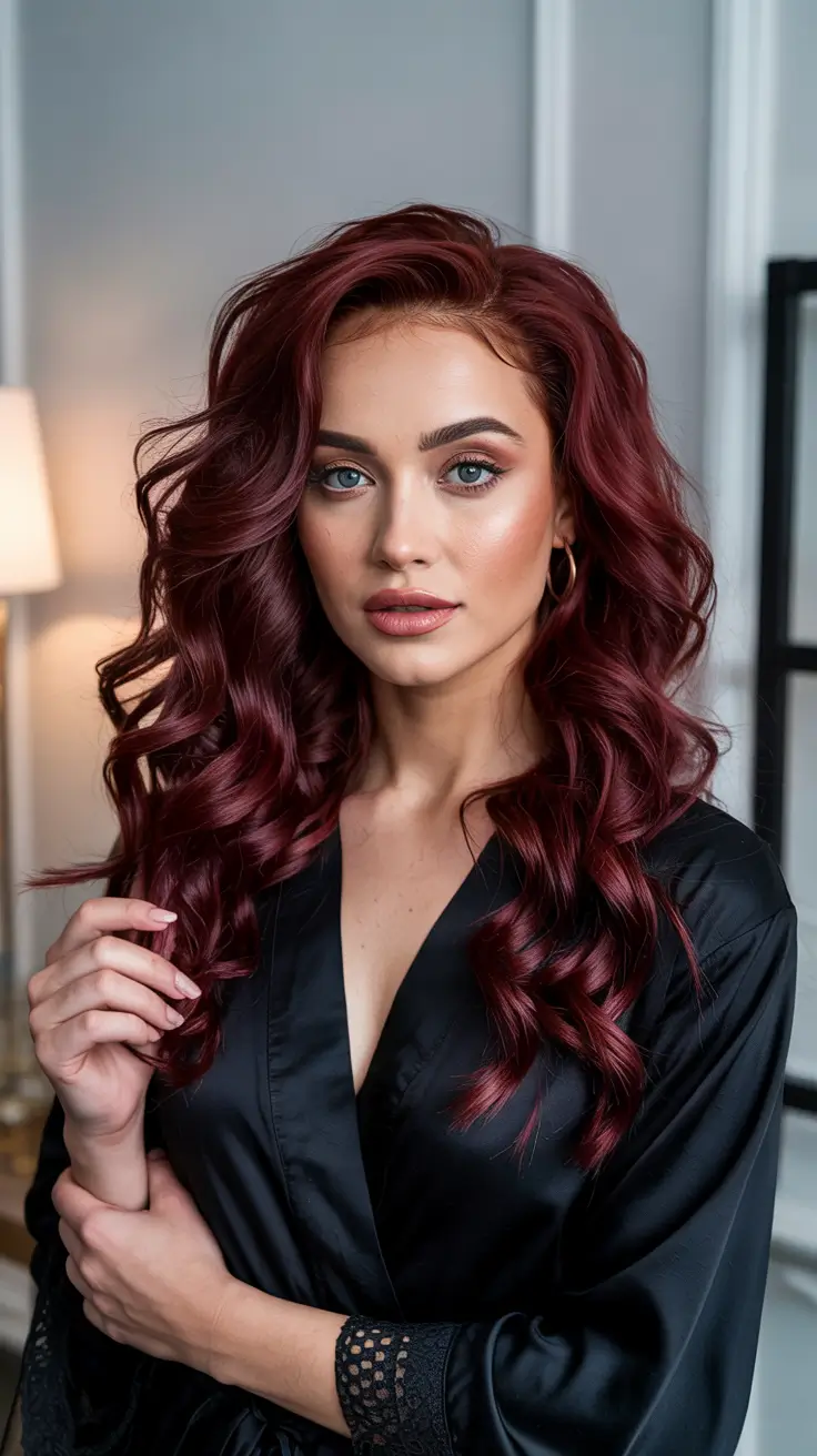 cherry red hair colors 2026 Full-Bodied Ruby Cherry Curls with a Glamorous Finish