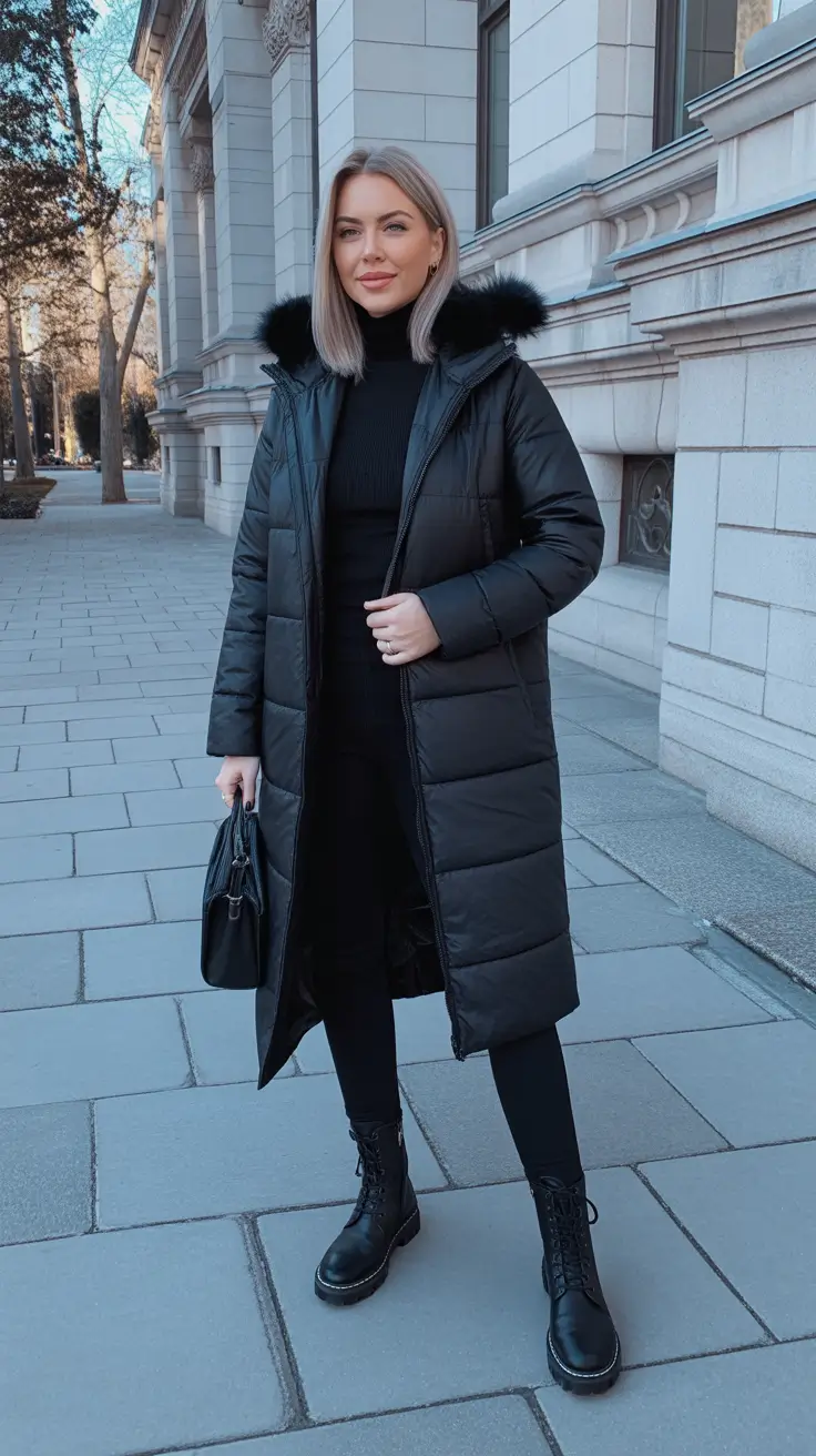 Chic cold weather outfits 2026 Classic Black with a Modern Edge