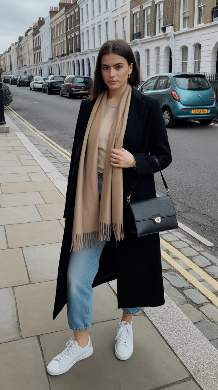 Chic cold weather outfits 2026 London Layers in Neutral Harmony