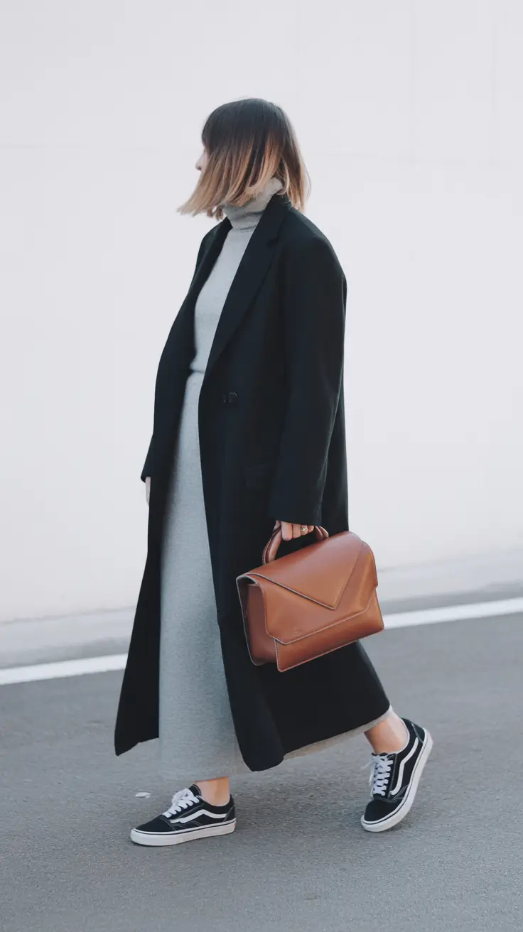 Chic cold weather outfits 2026 Street Sleek The Monochrome Power Move