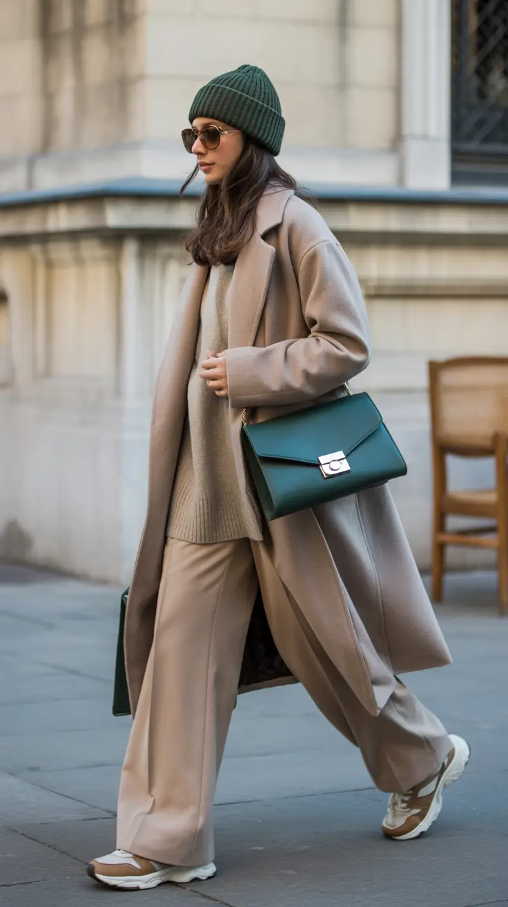 Chic cold weather outfits 2026 Elevated Comfort Taupe Layers and Earthy Tones