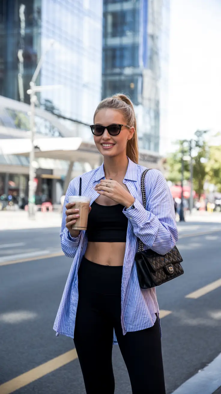 chic legging outfits 2026 Street-Chic Freshness