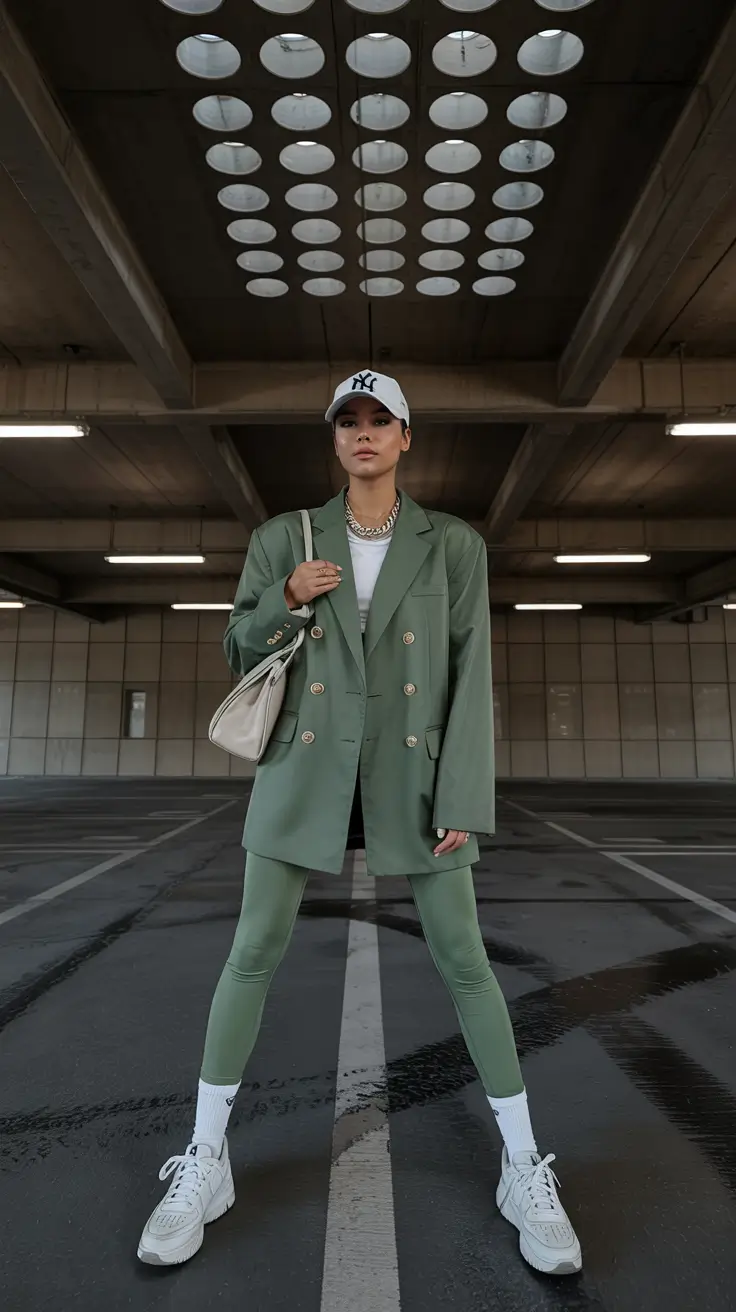 chic legging outfits 2026 Urban Green Power