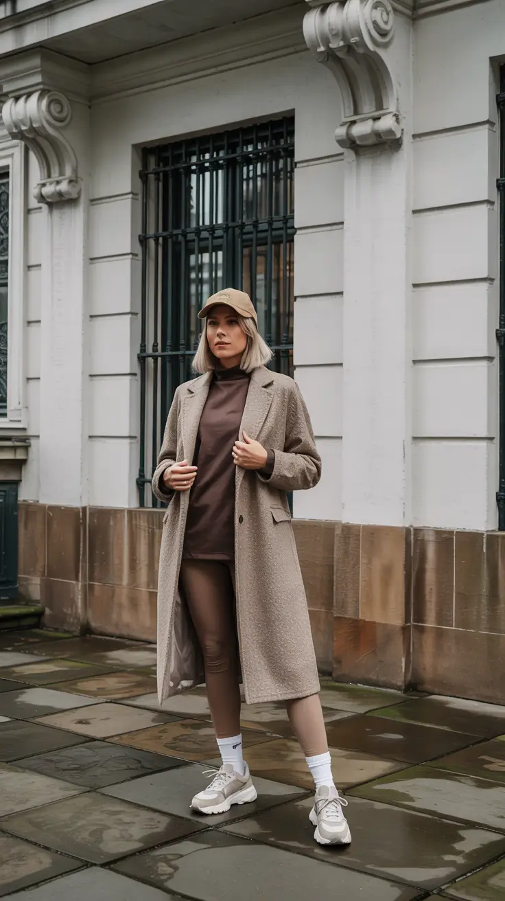 chic legging outfits 2026 Soft Neutrals and Street Layers