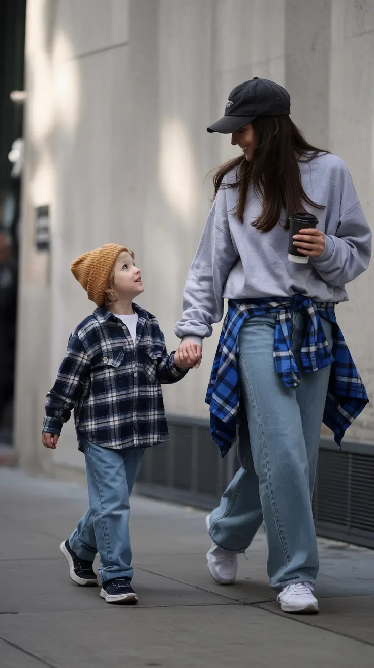Chic Mom Outfits 2026 Weekend Cool in Plaid