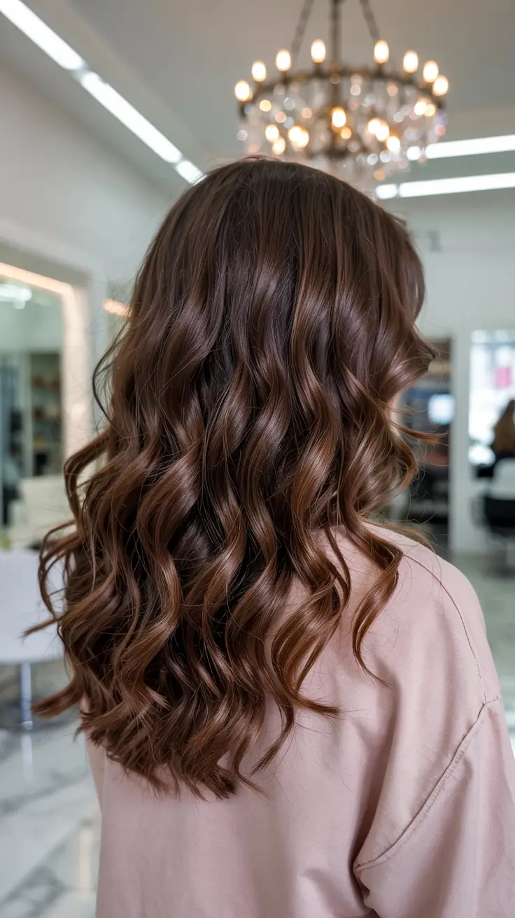 chocolate brown hair colors 2026 Glossed Milk Chocolate Waves