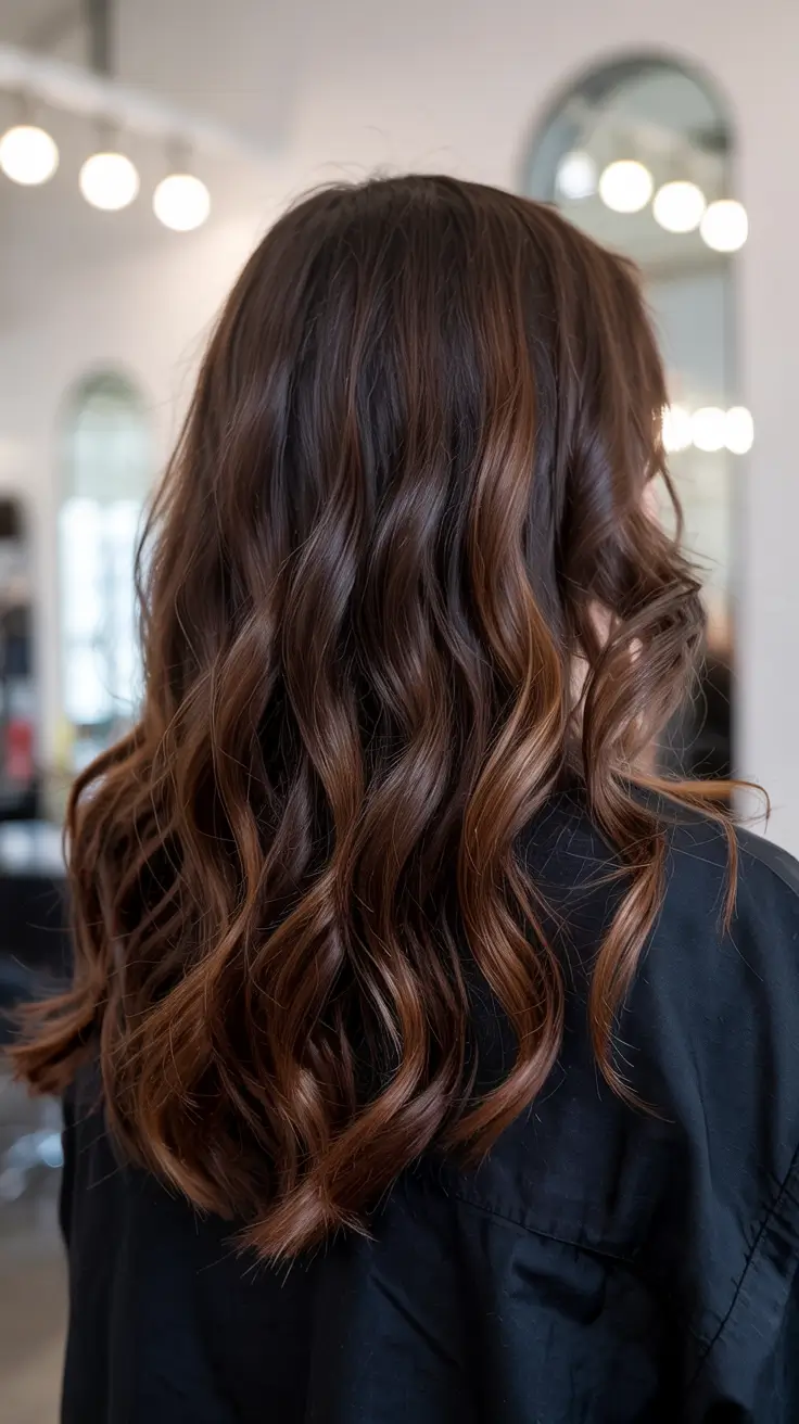 chocolate brown hair colors 2026 Amber-Tinted Cocoa Curls