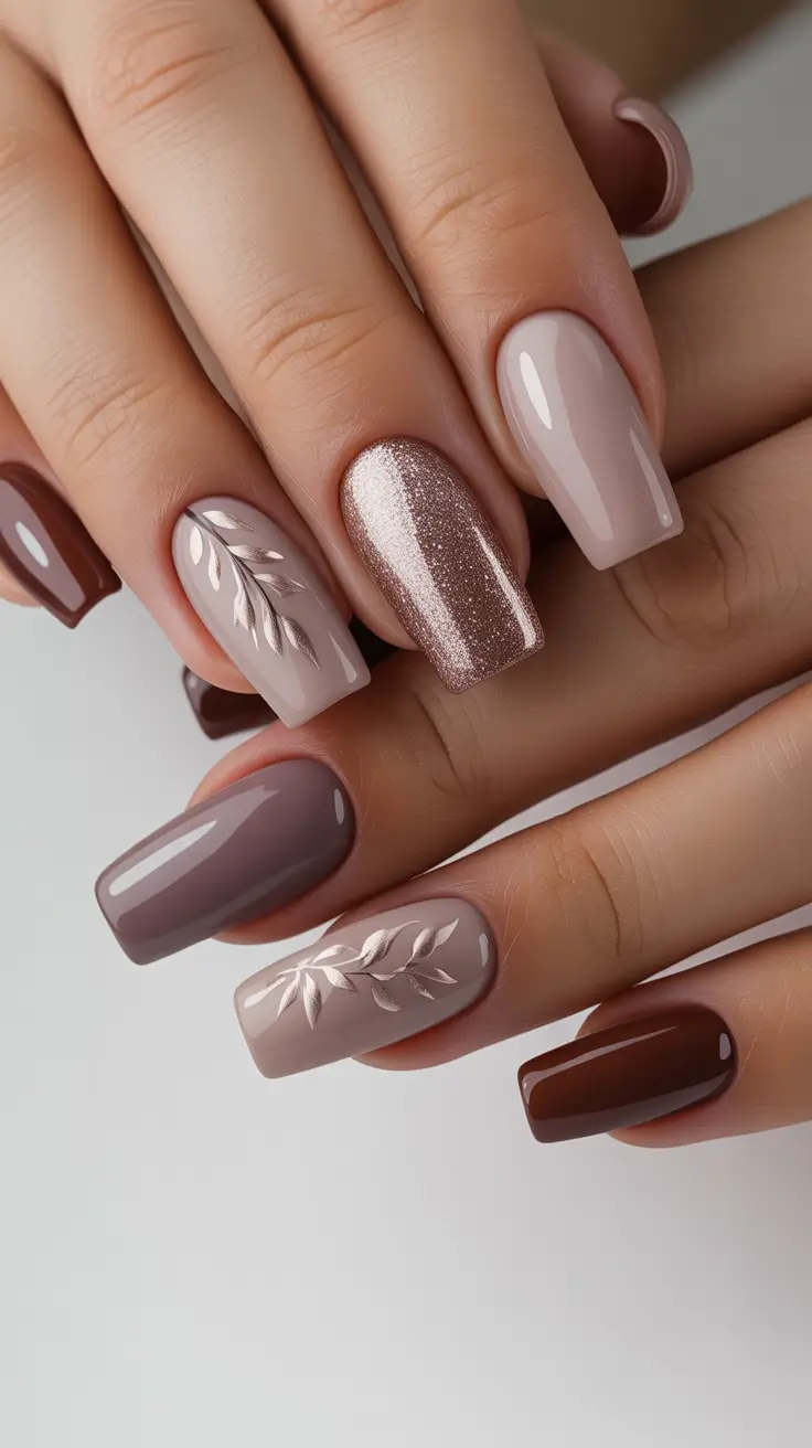 Christmas Nail Colors 2025 Caramel Mocha Elegance