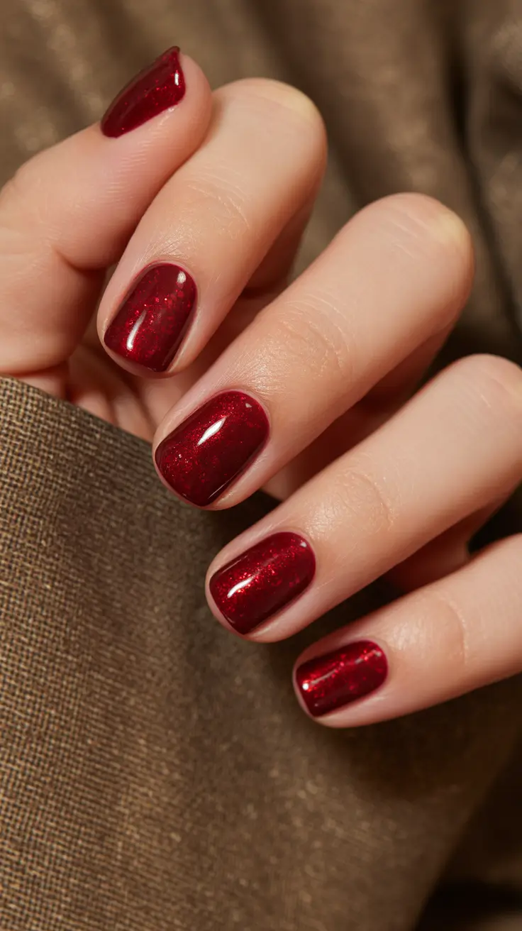 Christmas Nail Colors 2025 Velvet Ruby Glow