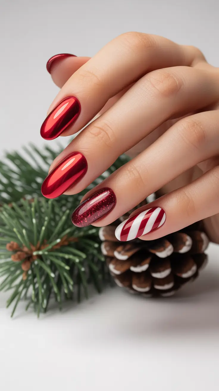 Christmas Nail Colors 2025 Classic Candy Shine