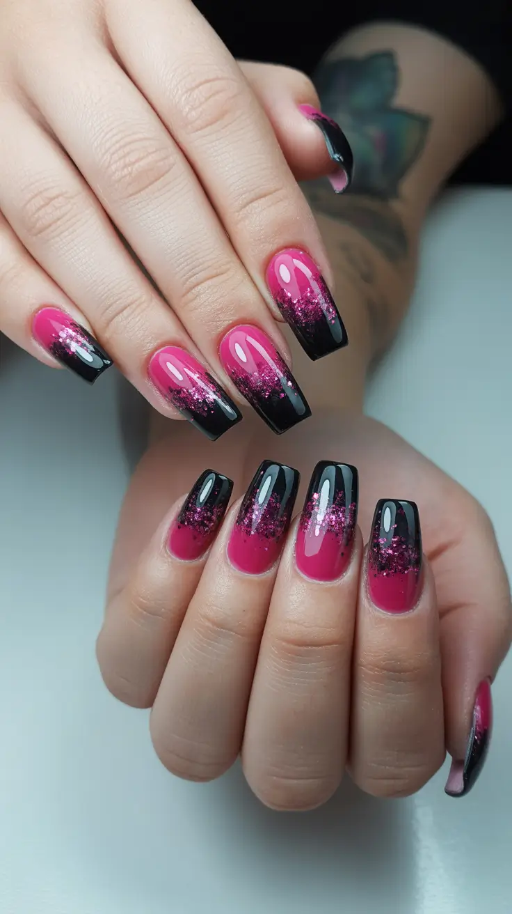 Christmas Nail Colors 2025 Berry Sparkle Fade