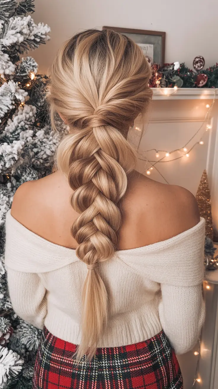 Christmas Party Hairstyles Trends 2025 Cozy Braided Cascade
