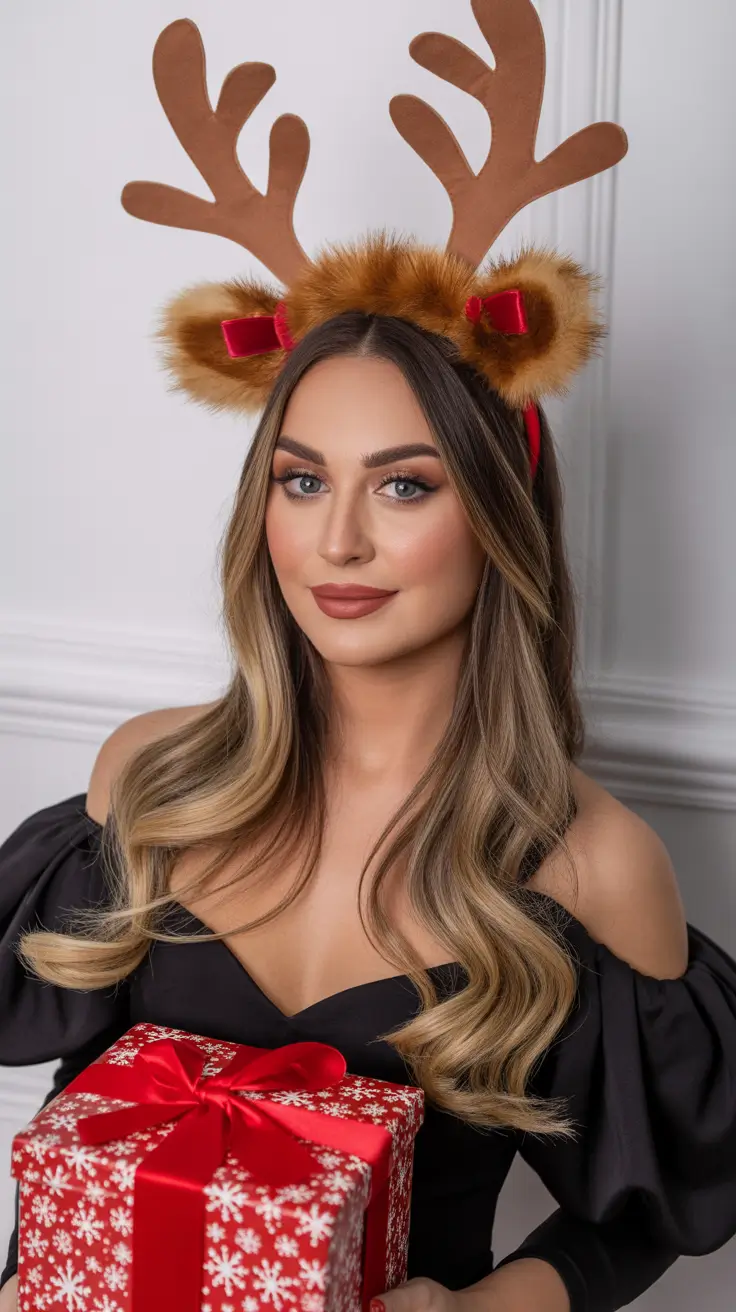 Christmas Party Hairstyles Trends 2025 Playful Holiday Waves with a Touch of Whimsy