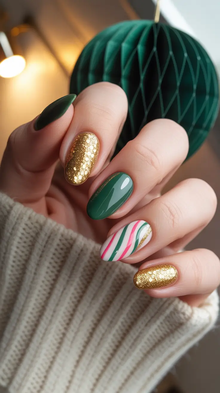 Cute Simple Nail Ideas for Christmas 2025 Holly Jolly Luxe