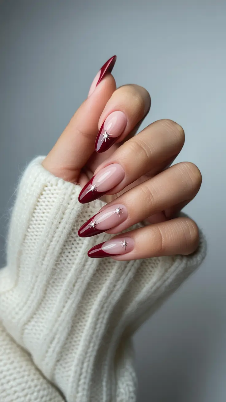 Cute Simple Nail Ideas for Christmas 2025 Crimson Starlight