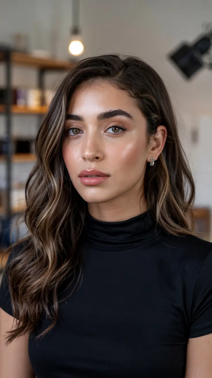 dark brown hair colors 2026 Dimensional Mocha Layers