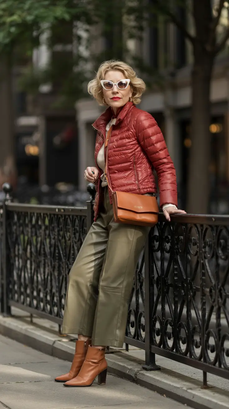 Fashion for women over 40 in 2026 City Color Play: Red and Olive