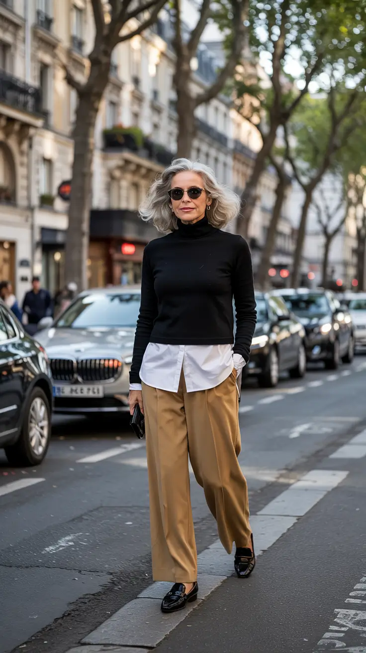 Fashion for women over 50 in 2026 Classic Layers with Parisian Cool