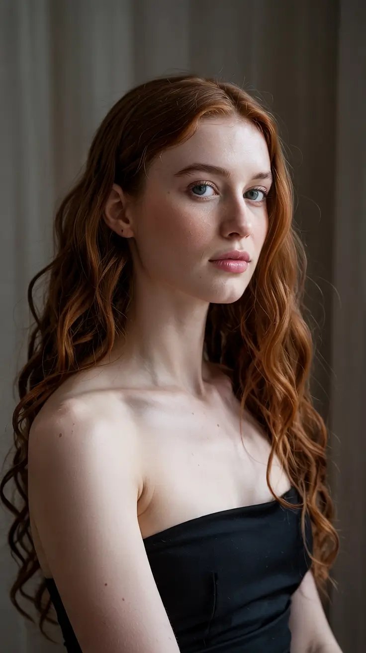 ginger hair colors 2026 Romantic Auburn Waves for Classic Elegance