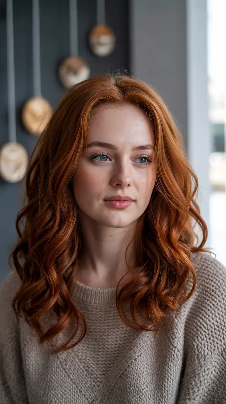 ginger hair colors 2026 Rustic Ginger Curls with Cozy Energy