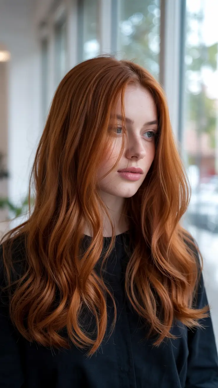 ginger hair colors 2026 Spiced Bronze Length with Streamlined Shine