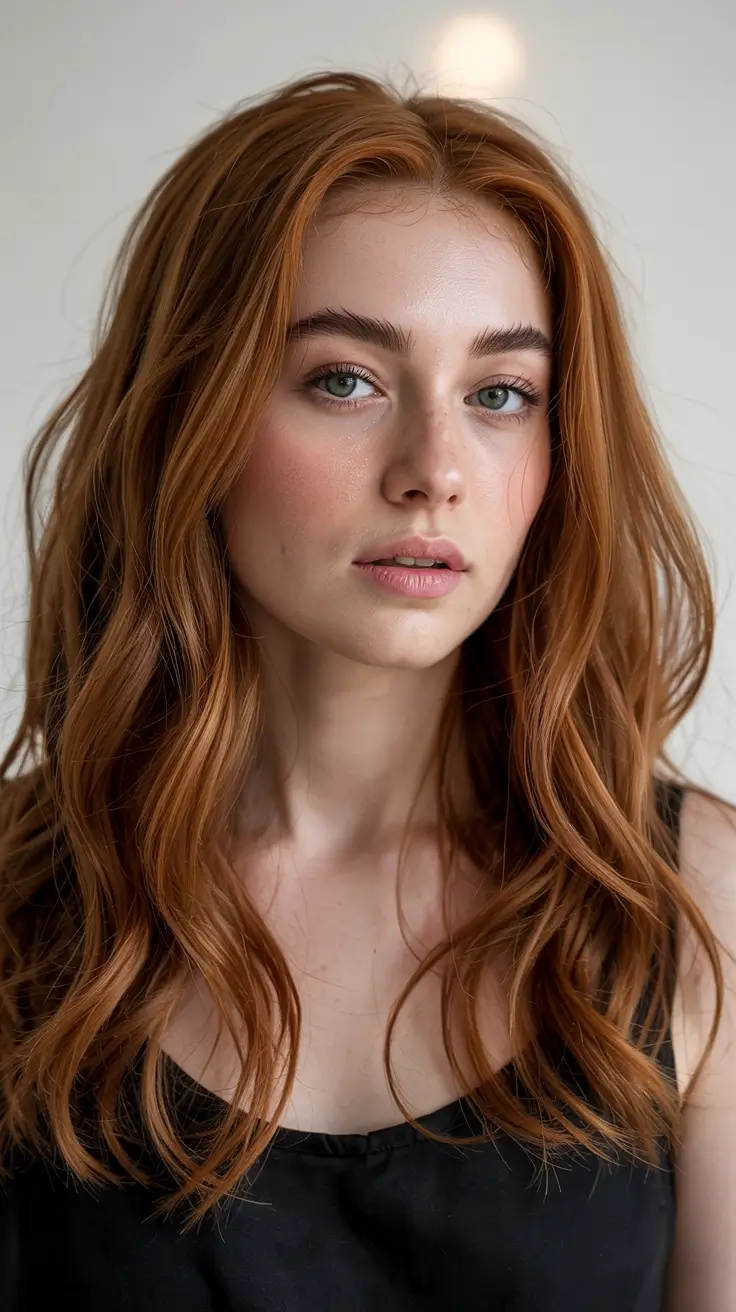 ginger hair colors 2026 Burnished Copper with Casual Layers