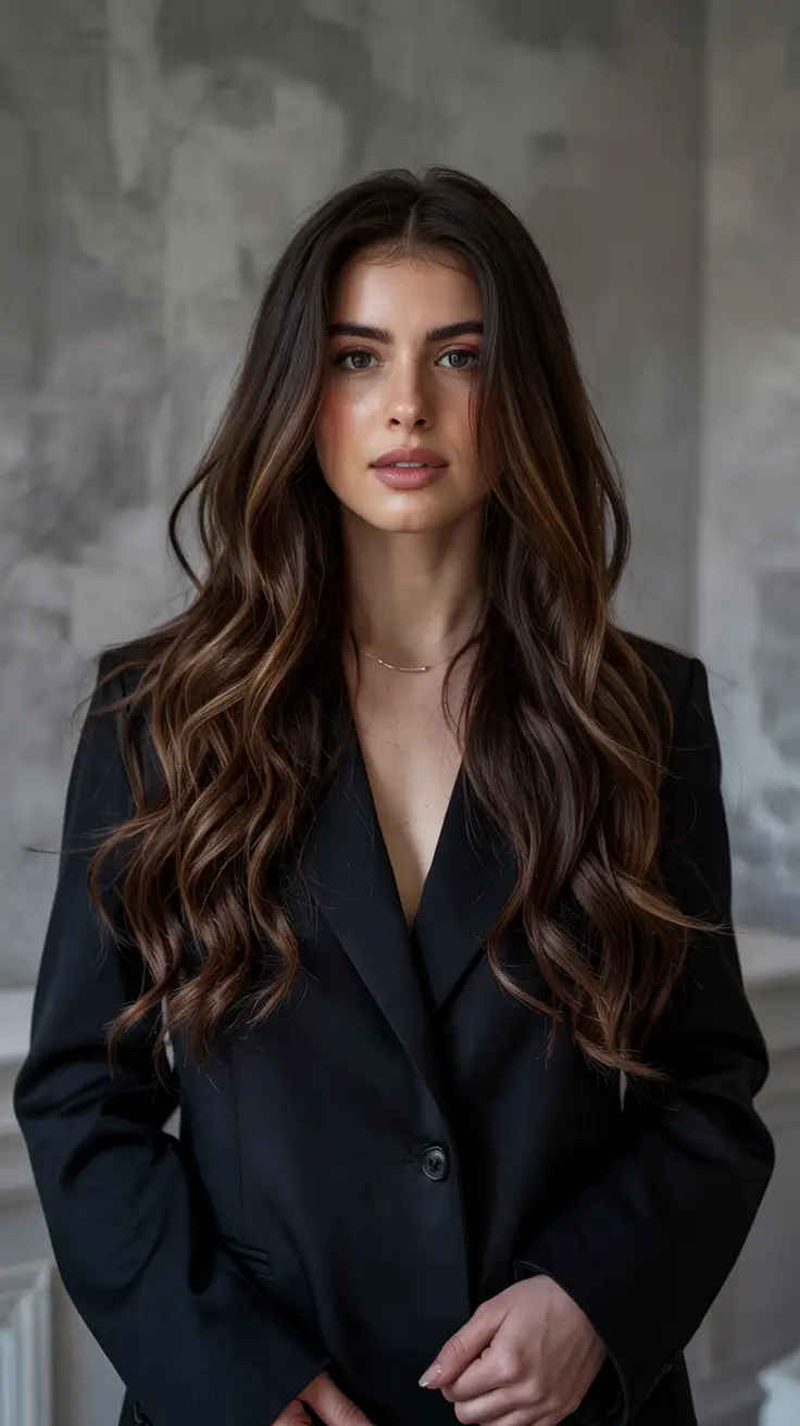 Hair Color Ideas 2026 Espresso Luxe with Dimensional Lowlights