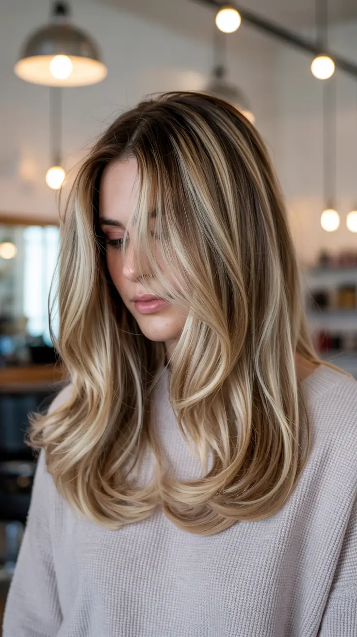 Hair Color Ideas 2026 Butter Blonde Blowout with Feathered Layers