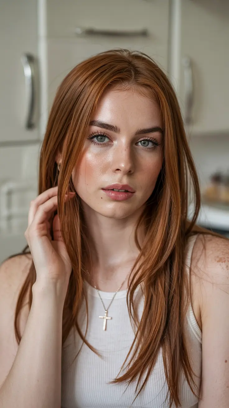 Hair Color Ideas 2026 Rich Copper Cinnamon with Long Layers